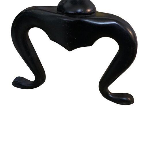 Vintage Federal Style Brass & Black Wrought Iron Andirons Log Holders Pair MCM - Picture 6 of 11